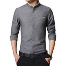 New Fashionable Long Sleeve Slim Fit Dress Shirt-Dark Grey-Asian Size M-JadeMoghul Inc.