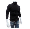 New Fashionable Men Sweater / High-Necked Smart Sweater-Black-M-JadeMoghul Inc.