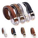 New Fashionable Women Designer Leather Belt With Metal Buckle-Black-JadeMoghul Inc.