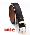 New Fashionable Women Designer Leather Belt With Metal Buckle-Coffee-JadeMoghul Inc.