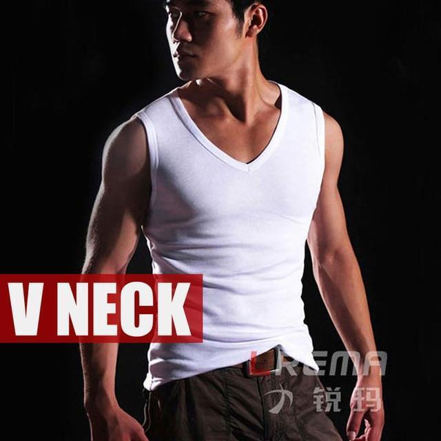 New High Quality Fashion Men's Summer Clothing Robust Body Slimming Cotton Undershirt Shaper Vest Man's Muscle Tank Tops-V neck White-S-JadeMoghul Inc.