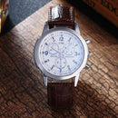 New High Quality Men Fashion Leather Strap Quartz Watch AExp