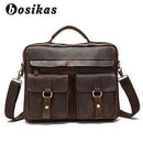 NEW Men Bag Briefcases Genuine Leather Crossbody Bags Messenger Totes Leather Handbags Laptop Bag AExp