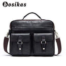 NEW Men Bag Briefcases Genuine Leather Crossbody Bags Messenger Totes Leather Handbags Laptop Bag AExp