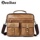 NEW Men Bag Briefcases Genuine Leather Crossbody Bags Messenger Totes Leather Handbags Laptop Bag AExp