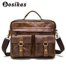 NEW Men Bag Briefcases Genuine Leather Crossbody Bags Messenger Totes Leather Handbags Laptop Bag AExp