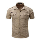 New Men Fashionable Sleeveless Shirt / 100% Cotton Solid Men Shirt-55888Khaki-US Size S-JadeMoghul Inc.
