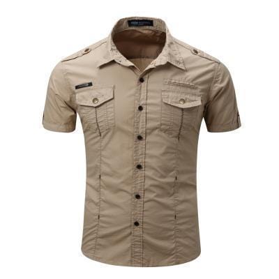 New Men Fashionable Sleeveless Shirt / 100% Cotton Solid Men Shirt-55888Khaki-US Size S-JadeMoghul Inc.