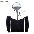 New Men Jacket with Patchwork / Reflective Waterproof Windbreaker AExp