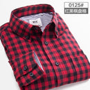 New Men Plaid Shirt / Warm Long Sleeve Business Casual Shirt For Men AExp