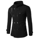 New Men's Woolen Coat - Double Breasted Outerwear Jacket AExp