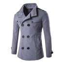 New Men's Woolen Coat - Double Breasted Outerwear Jacket AExp