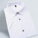 New Men Turn-down Collar Slim Fit Casual Dot Shirt With Short Sleeve AExp