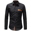 New Mens Dress Shirts Casual Shirts Hawaiian Style Slim Long Sleeve Dress Shirts Camisa Masculina Casual Shirts M-3XL-black-Asian size M-JadeMoghul Inc.