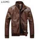 New Men's Slim Fashion Leather Jacket-brown-M-JadeMoghul Inc.