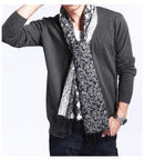 New Men's V-Neck Cardigan / Slim Thin Sweater-Dark Grey-S-JadeMoghul Inc.