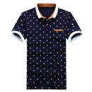 New POLO Shirt / Skull Dots Print Casual Shirt-Dark blue-M-JadeMoghul Inc.