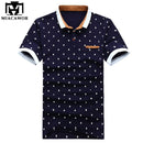 New POLO Shirt / Skull Dots Print Casual Shirt-Dark blue-M-JadeMoghul Inc.