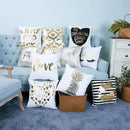 New Shiny Nordic Simple Bronzing Heart Geometry Striped Love Letter Printed Cushion for Sofa Car Throw Pillow Home Decor Art JadeMoghul Inc.