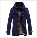 New Smart Casual Thick Windbreaker - Long Warm Jacket-dark blue-XL-JadeMoghul Inc.