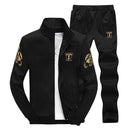New Sportswear Suit - Men Sweatshirt Tracksuit Active Outwear (2PC Jacket & Pants)-TZ-232 black-S-JadeMoghul Inc.
