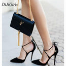 New Style Women's High Heels Pointed Toe Bandage Stiletto sandals celebrity ladies shoes Pumps Black JadeMoghul Inc.