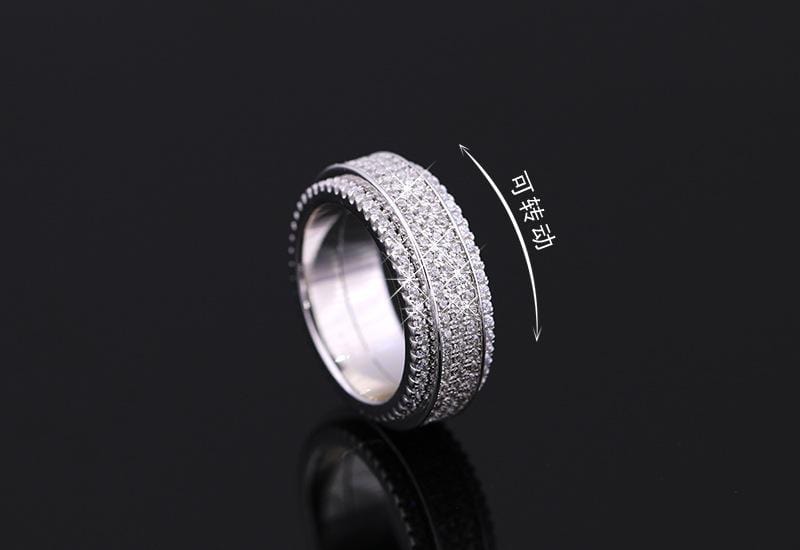 New summer Inlaid Crystal from Swarovski ring For Women Fashion 925 Jewelry Rings Rotatable Wedding Ring JadeMoghul Inc. 