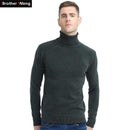 New Turtleneck Slim Pullover Solid Color Knitted Sweater For Men AExp