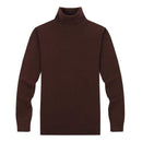 New Turtleneck Slim Pullover Solid Color Knitted Sweater For Men AExp