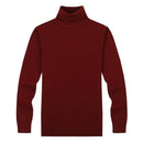 New Turtleneck Slim Pullover Solid Color Knitted Sweater For Men AExp