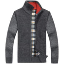 New Warm Thick Velvet Cashmere Sweater For Men / Men Solid Knitwear Coat AExp