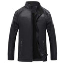 New Winter Men Faux Leather Jacket - Fleece Lined Motorcycle Fashion Jacket