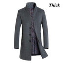 New Winter Wool Long Peacoat For Men / Slim Fit Casual AExp