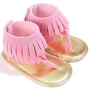 Newborn Babys' Fringed Summer Moccasins-Pink-0-6 Months-JadeMoghul Inc.