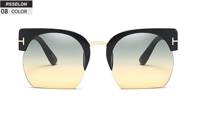 Newest Semi-Rimless Sunglasses Women Brand Designer Clear Lens Sun Glasses For Women-08-JadeMoghul Inc.