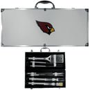 NFL - Arizona Cardinals 8 pc Stainless Steel BBQ Set w/Metal Case-Tailgating & BBQ Accessories,BBQ Tools,8 pc Steel Tool Set w/Metal Case,NFL 8 pc Steel Tool Set w/Metal Case-JadeMoghul Inc.