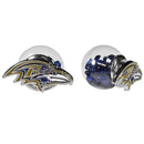 NFL - Baltimore Ravens Front/Back Earrings-Jewelry & Accessories,NFL Jewelry,Baltimore Ravens Jewelry-JadeMoghul Inc.