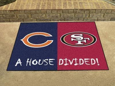 Large Area Rugs Cheap NFL Bears 49ers House Divided Rug 33.75"x42.5"
