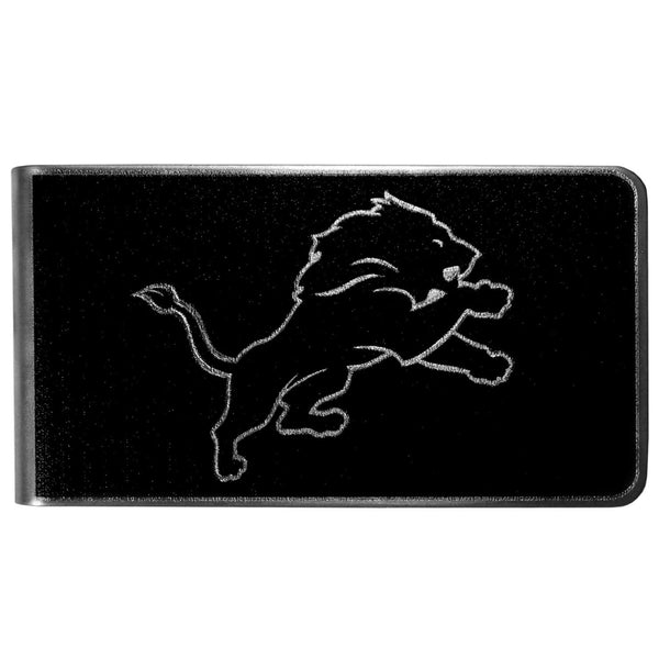NFL - Detroit Lions Black and Steel Money Clip-Wallets & Checkbook Covers,NFL Wallets,Detroit Lions Wallets-JadeMoghul Inc.