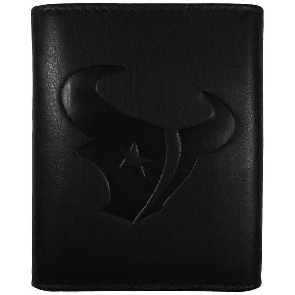 NFL - Houston Texans Embossed Leather Tri-fold Wallet-Wallets & Checkbook Covers,NFL Wallets,NFL Tri-fold Wallets,Leather Tri-fold Wallets-JadeMoghul Inc.