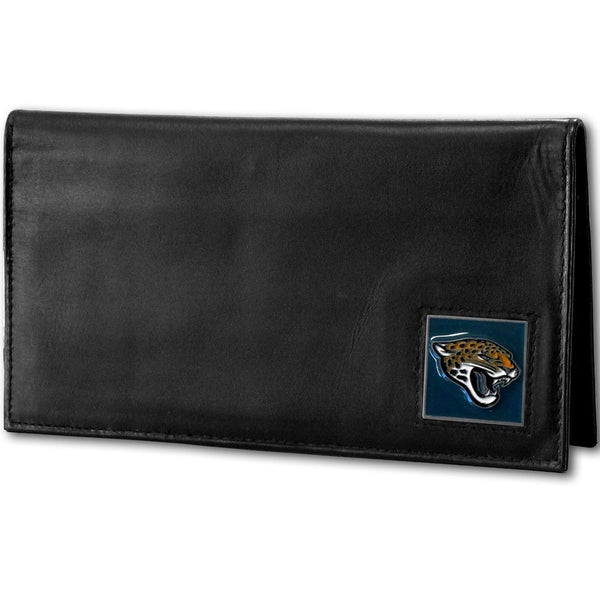 NFL - Jacksonville Jaguars Deluxe Leather Checkbook Cover-Wallets & Checkbook Covers,Checkbook Covers,Wallet Checkbook Covers,Window Box Packaging,NFL Wallet Checkbook Covers-JadeMoghul Inc.