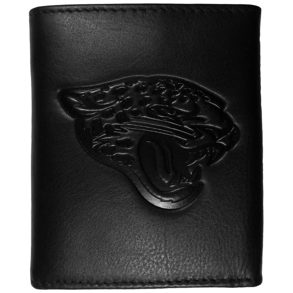 NFL - Jacksonville Jaguars Embossed Leather Tri-fold Wallet-Wallets & Checkbook Covers,NFL Wallets,NFL Tri-fold Wallets,Leather Tri-fold Wallets-JadeMoghul Inc.