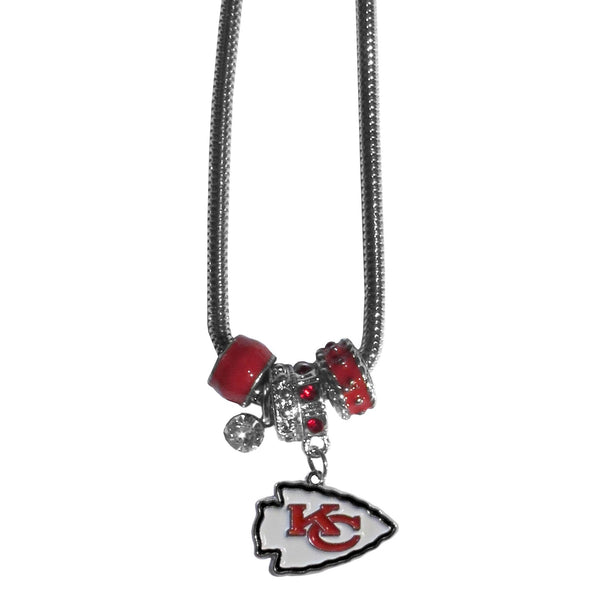 NFL - Kansas City Chiefs Euro Bead Necklace-Jewelry & Accessories,Necklaces,Euro Bead Necklaces,NFL Euro Bead Necklaces-JadeMoghul Inc.