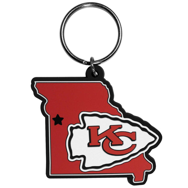 NFL - Kansas City Chiefs Home State Flexi Key Chain-Key Chains,NFL Key Chains,NFL Home State Flexi Key Chains-JadeMoghul Inc.