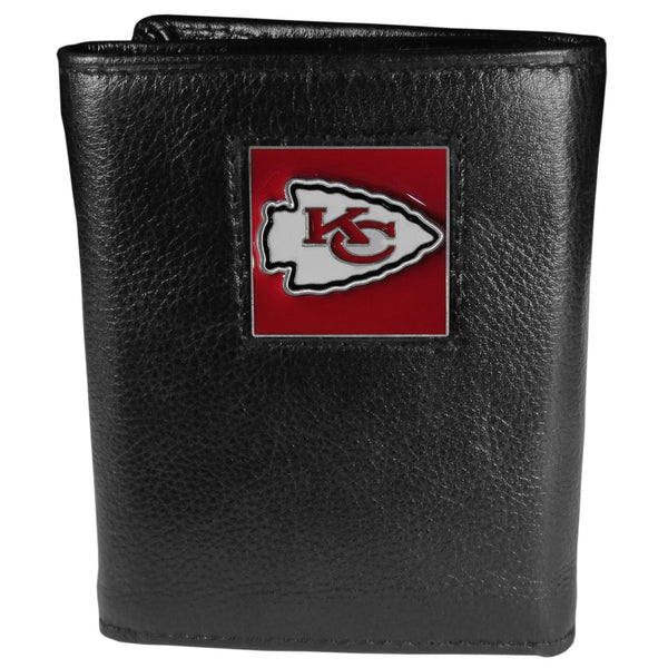 NFL - Kansas City Chiefs Leather Tri-fold Wallet-Wallets & Checkbook Covers,Tri-fold Wallets,Tri-fold Wallets,NFL Tri-fold Wallets-JadeMoghul Inc.