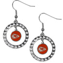 NFL - Kansas City Chiefs Rhinestone Hoop Earrings-Jewelry & Accessories,Earrings,Rhinestone Hoop Earrings,NFL Rhinestone Hoop Earrings-JadeMoghul Inc.
