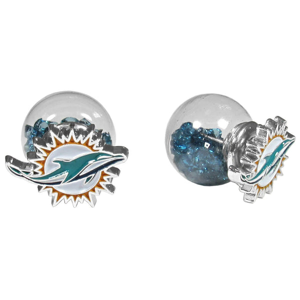 NFL - Miami Dolphins Front/Back Earrings-Jewelry & Accessories,NFL Jewelry,Miami Dolphins Jewelry-JadeMoghul Inc.