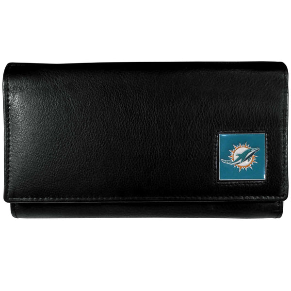 NFL - Miami Dolphins Leather Women's Wallet-Wallets & Checkbook Covers,Women's Wallets,NFL Women's Wallets-JadeMoghul Inc.
