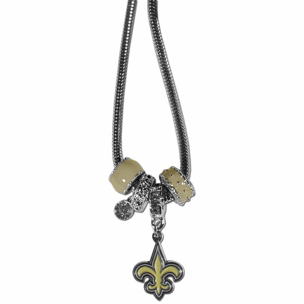NFL - New Orleans Saints Euro Bead Necklace-Jewelry & Accessories,Necklaces,Euro Bead Necklaces,NFL Euro Bead Necklaces-JadeMoghul Inc.