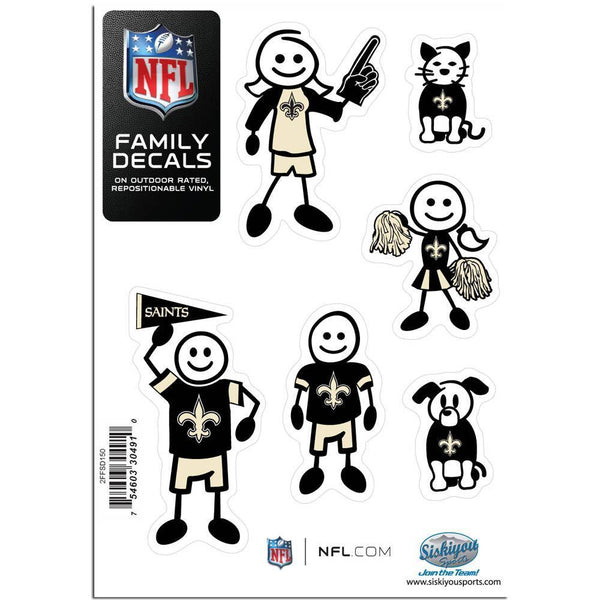 NFL - New Orleans Saints Family Decal Set Small-Automotive Accessories,Decals,Family Character Decals,Small Family Decals,NFL Small Family Decals-JadeMoghul Inc.